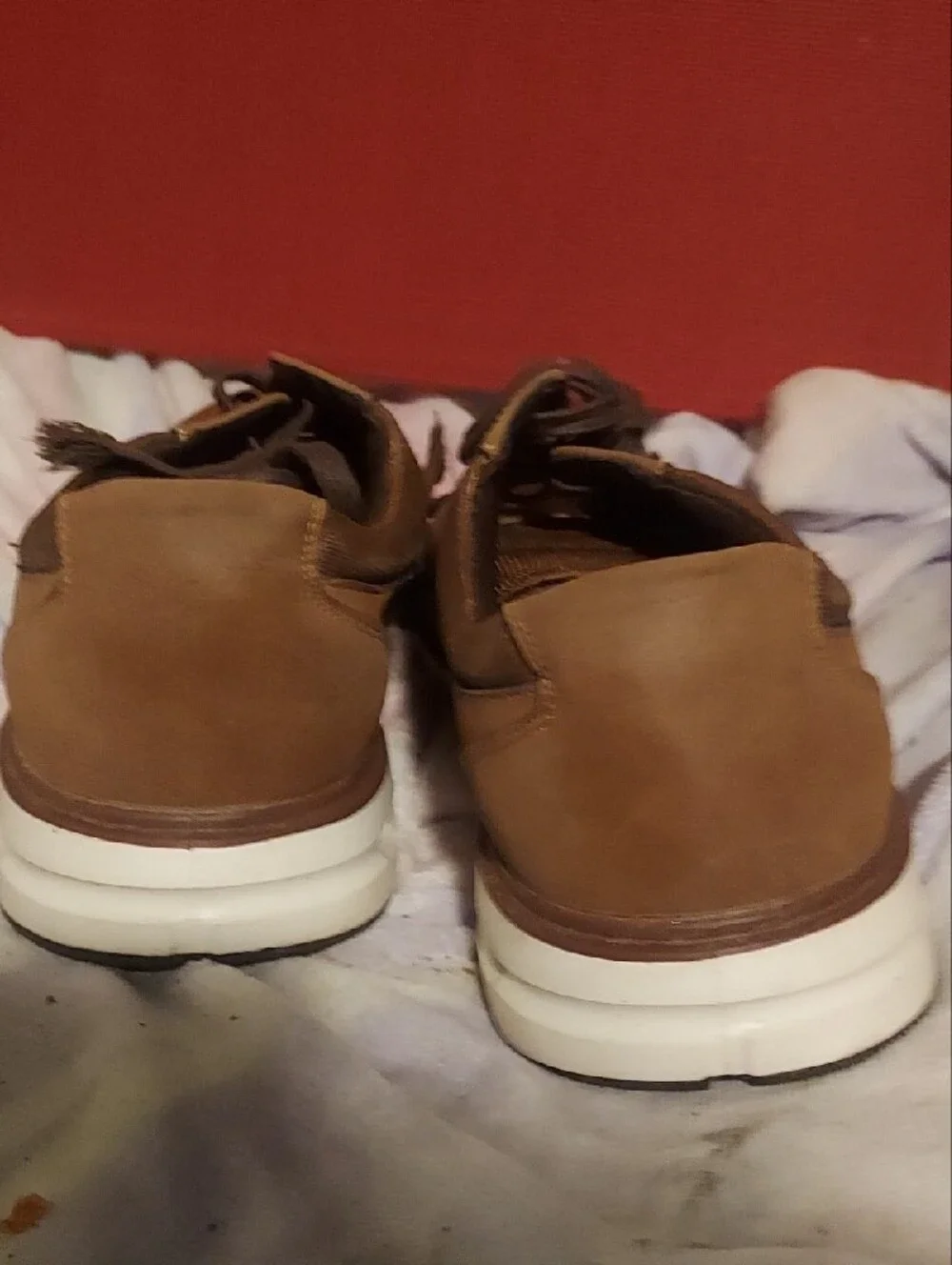Lands' End Tan Lace-Up Oxfords